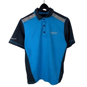 Mens Luly Yang California Amazon Employee Blue Workers Polo Shirt Size S